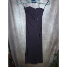 Bill Levkoff Strapless Gown Plum Formal Evening Event Rhinestone Accent Size 8