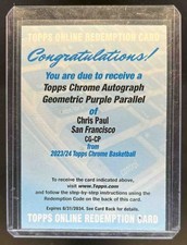 2023-24 Topps Chrome Chris Paul Auto Purple Geometric Refractor #CG-CP Warriors