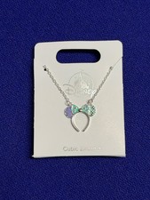 2025 Disney Parks Little Mermaid Ariel Cubic Zirconia Ear Headband Necklace NEW