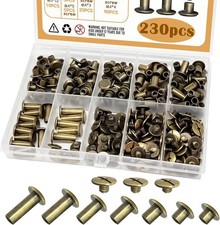 115 Sets Bronze Brass Chicago Screws for Leather Rivet Kit M5 Assorted Sizes