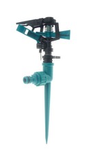 Garden Metal Spike Lawn Grass Hose Water Sprinkler Long 6M Range & 3 Spray Arms