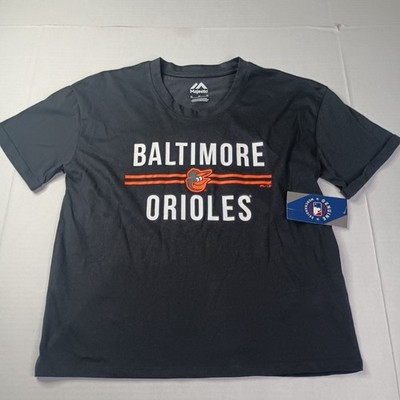 Majestic Baltimore Orioles Short Sleeve T-shirt Women s Size M Medium Black MLB