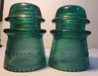 Vintage HEMINGRAY Glass Insulators No 16 Made in USA - lot of 2 - Aqua? — photo 2