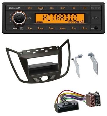Continental 1DIN DAB MP3 AUX USB Car Stereo for Ford C-Max / Kuga - Dark Brown