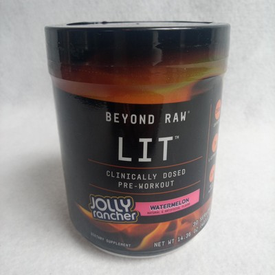 GNC Beyond Raw LIT 14.36 oz Pre-Workout Powder - Jolly Rancher Watermelon (30...