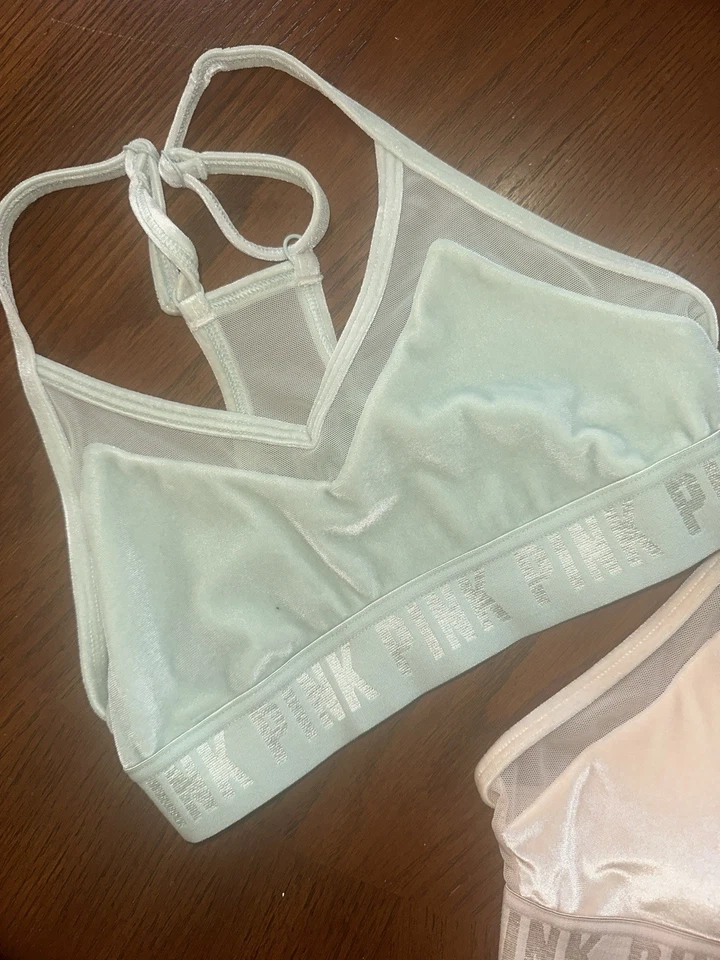 Victoria Secrets PINK Sports Velour & Mess Bras Size XS Set Of 2  - Image 3 of 4
