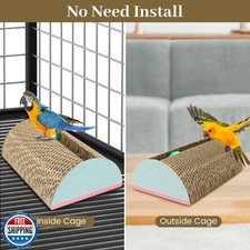 Parrot Cardboard Toy with Jingle Bells Bird Cage Perches Toy for Small to Reg...