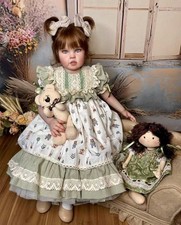30inch Realistic Painted Toddler Girl Reborn Baby Doll Kits Rooted Hair Toy Gift