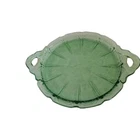 Jeanette Cherry Blossom Green Walking Cake Plate Serving Tray Platter 10.5"