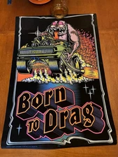 Vintage 1970s Original Black Light Psychedelic Poster Ed Roth Rat Fink Monster