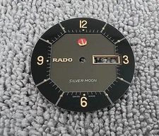 NOS GENUINE RADO SILVER MOON BLACK TONE DIAL FOR GENT WATCH SWISS MADE