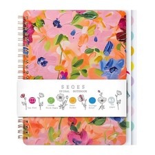 Aesthetic Spiral Notebook for Women, 8.25" x 6.25" Journal with Durable Hardc...