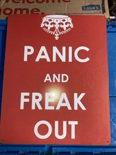 15”x12” Funny Metal Tin Signs She Shed Bar Tiki Man Cave Signage Panic Freak Out