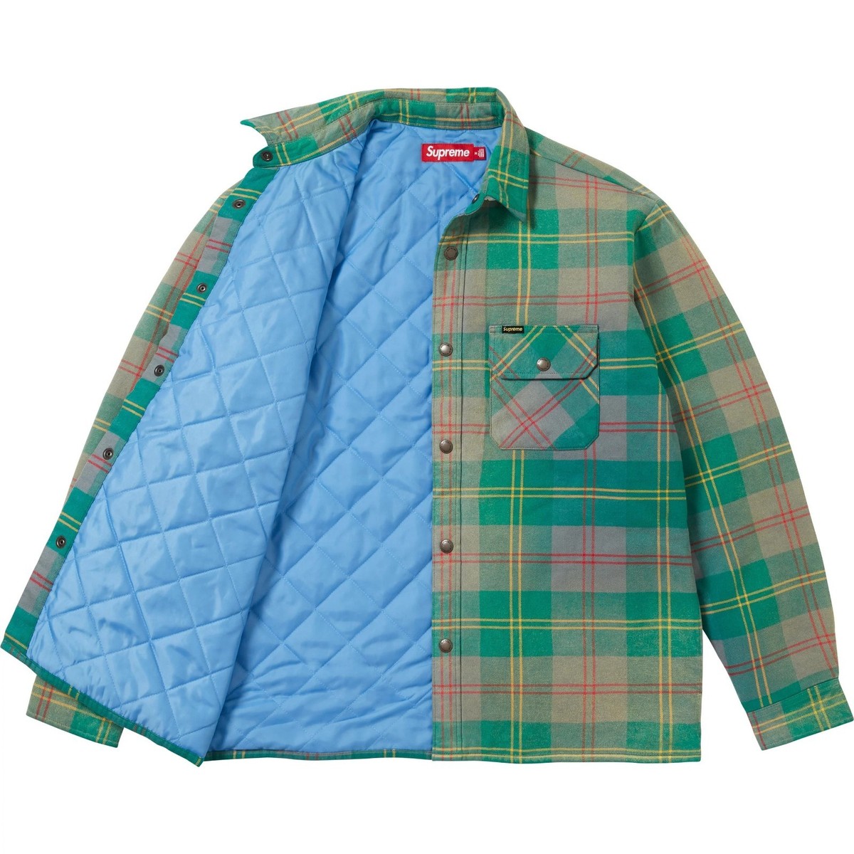 Supreme Quilted Lined Flannel Snap Shirt Black Green 2colors 26SS Supreme Quilted Lined Flannel Snap Shirt Black Green 2colors 26SS