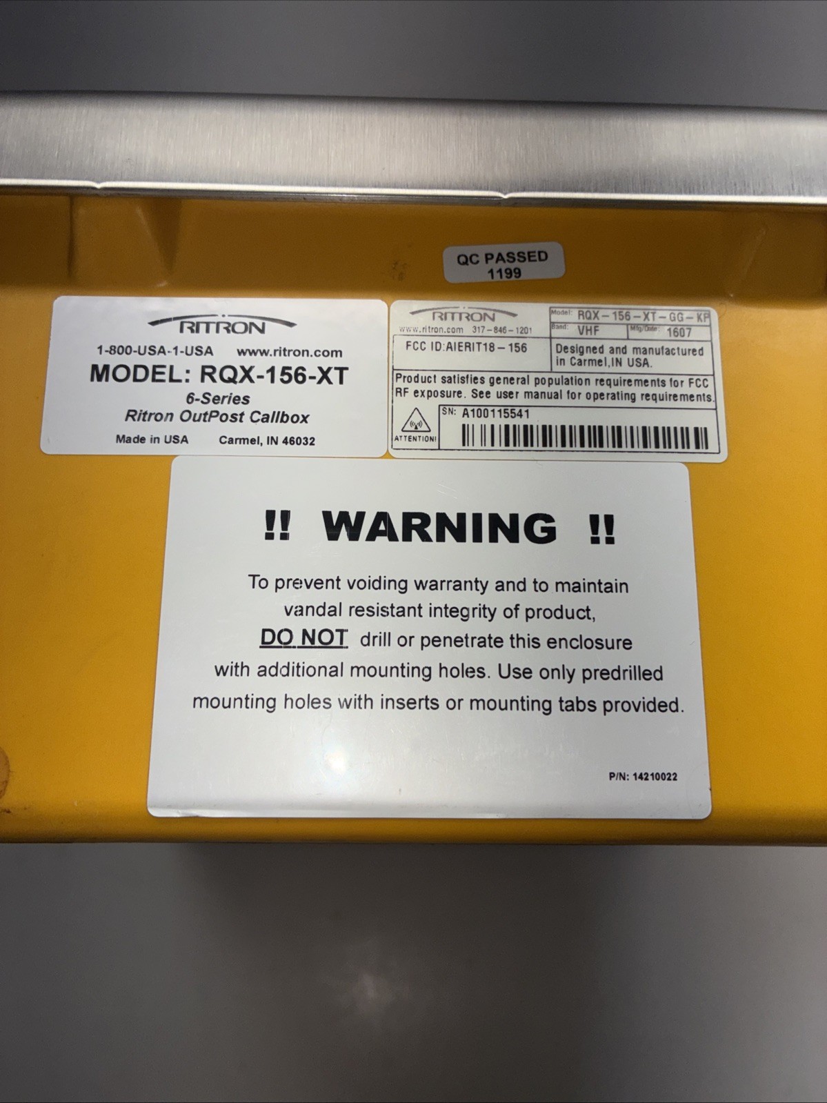 Ritron RQX-156-XT-KP-GG XT Radio Callbox - Model 6 w/ Keypad