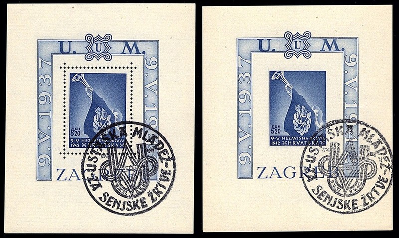 Croatia, Kroatien, NDH - 1942 Ustasha Youth Mi Blks 3A&3B  Zagreb FDC, -9.V.42