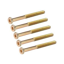 M8x90mm Furniture Screw Hex Socket Machine Screws Zinc Plated Half Thread 5Pcs