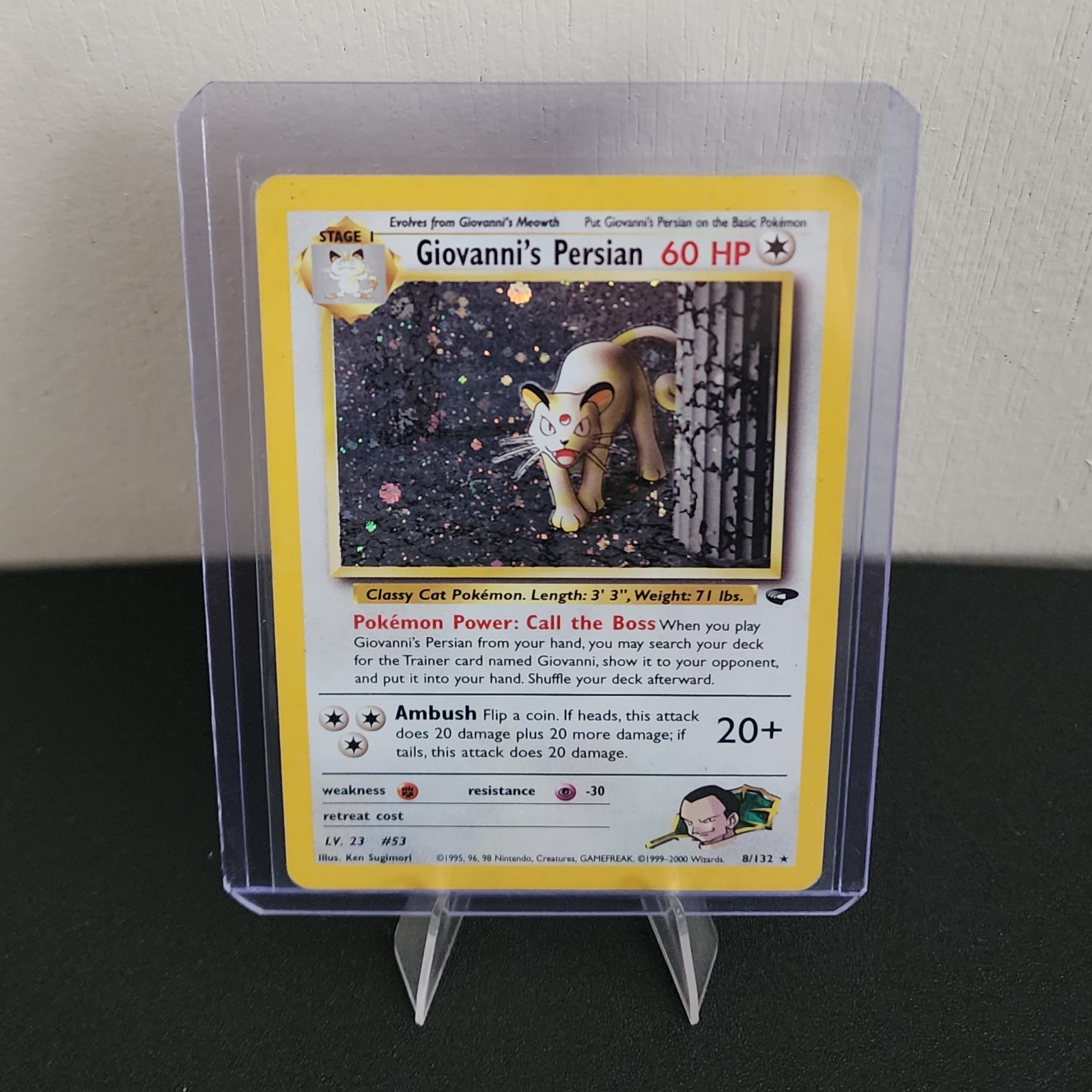 Giovanni's Persian ⭐ 8/132 Holo Gym Challenge Rare Pokémon Card NM Near Mint