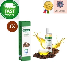 3 Pack X HEMANI Clove OIL 10 ml 100% Natural Full Package ⭐FAST SHIPPING⭐
