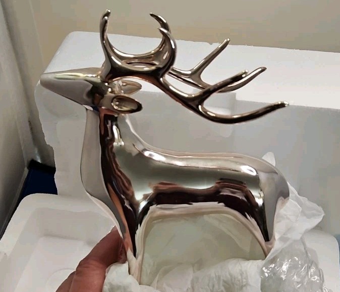 Pottery BARN SILVER FINISH REINDEER STOCKING HOLDER
