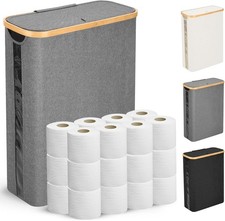 Large Toilet Paper Storage Basket with Lid, Slim Toilet Paper Organizer, Hold up
