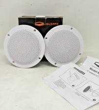 Guzare N4001 4" Black Waterproof Marine Speakers, Flush Mount for Boat, Car, ATV