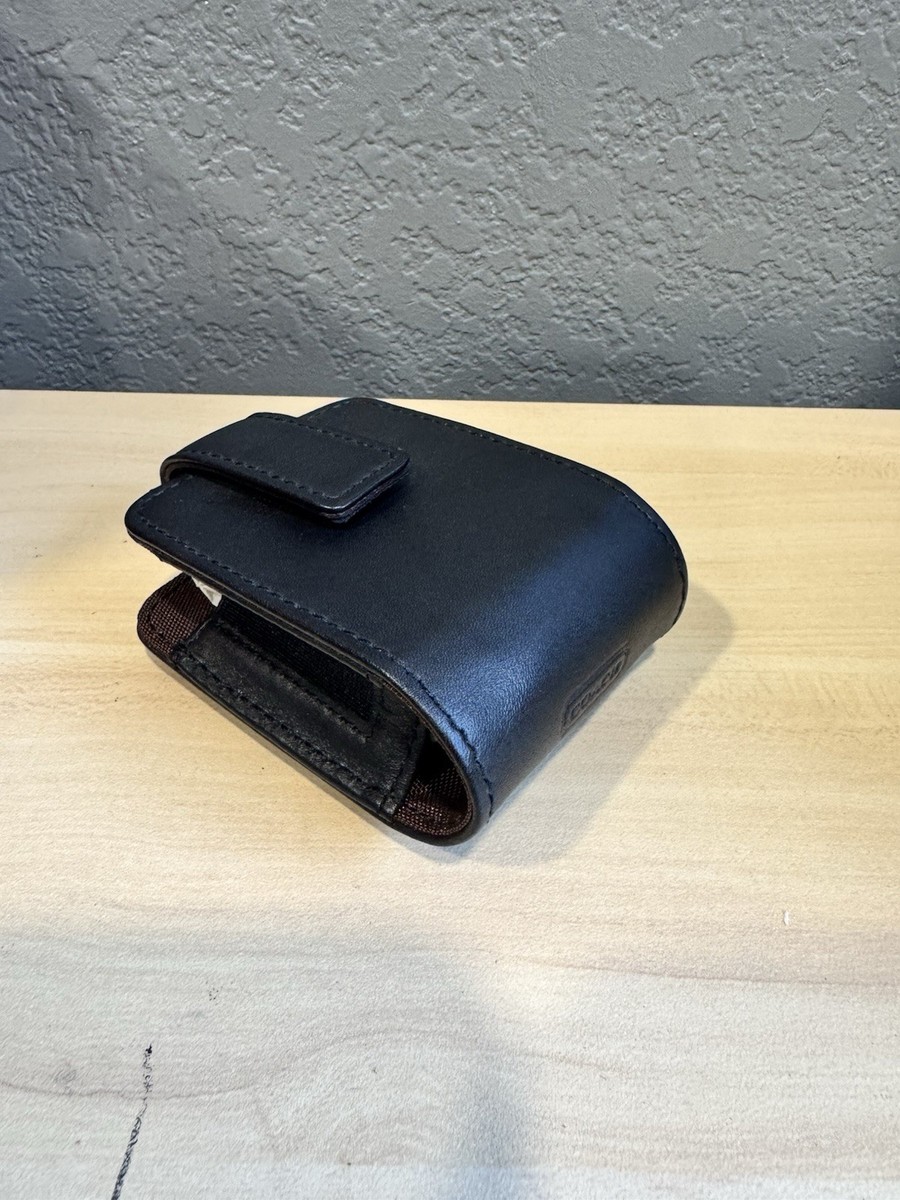 Vintage Coach black cell phone case holder wristlet or key fob 