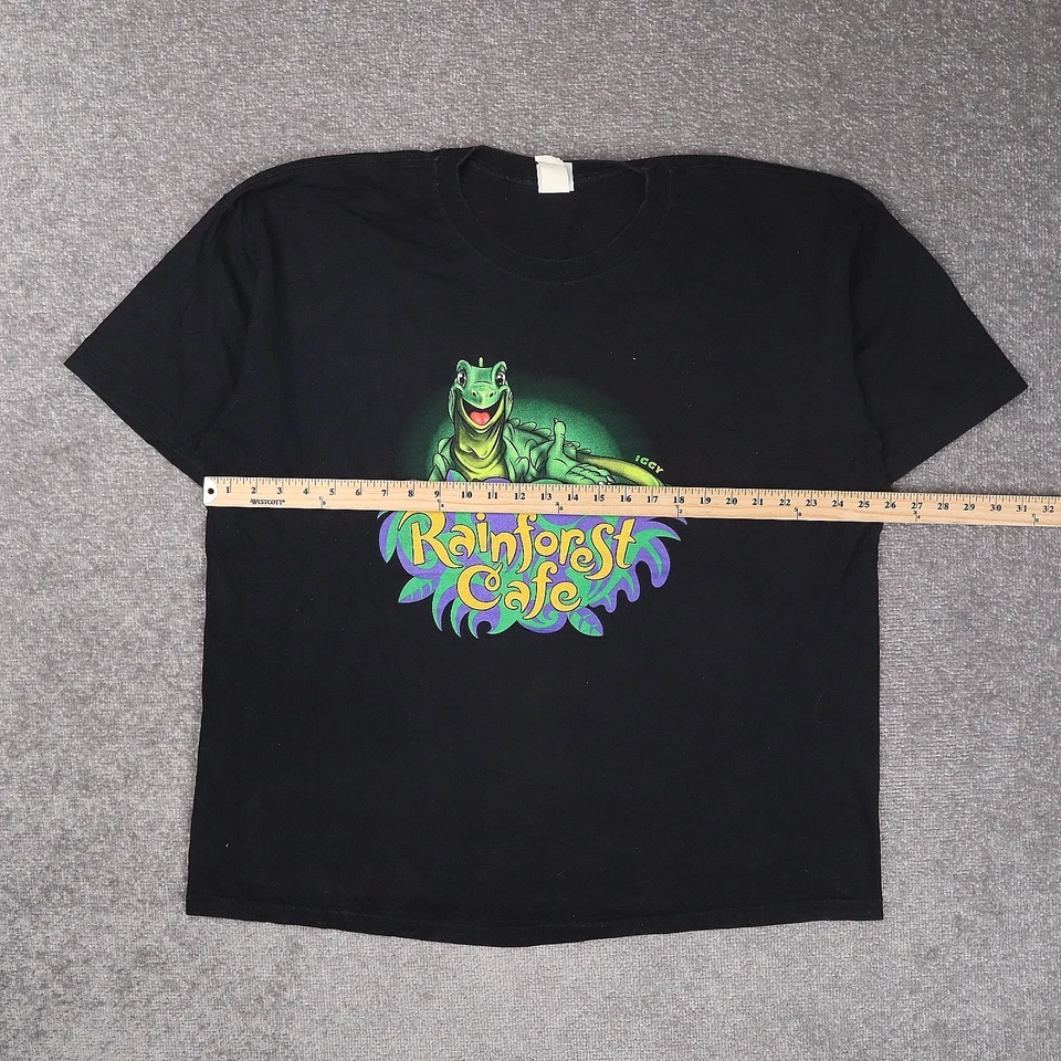 Vintage Rain Forest Cafe Souvenir 2XL Black Short Sleeve T-Shirt - Image 4 of 4