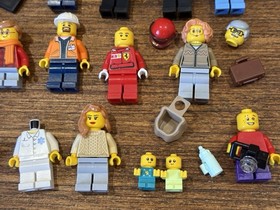 LEGO City Minifigures Figures Lot Airport 60102 Musicians Babies Grandma Hot Dog