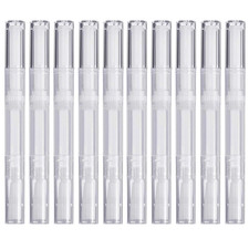 10 Pack 3 ML Transparent Twist Pens, Empty Cuticle Nail Oil Pen with Brush Tip,