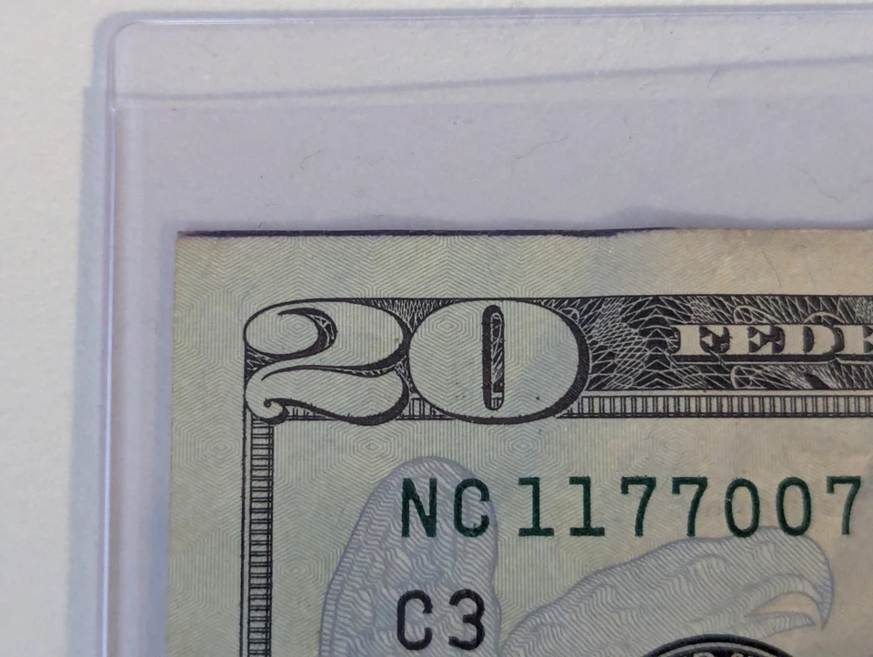 US 2017 $20, Trinary Serial Numbers, Ink Smear, Obverse And Reverse Top Corners  - Image 3 of 4