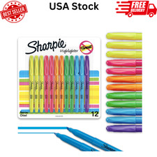 SHARPIE Pocket Style Highlighters Chisel Tip Assorted Fluorescent 12 Count