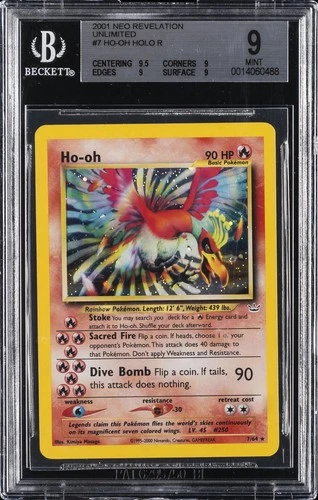 2001 POKEMON NEO REVELATION UNLIMITED HOLO #7 HO-OH BGS 9