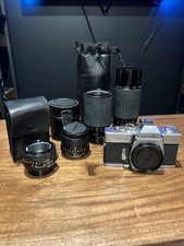 Minolta Srt 101b 35 mm Film Camera With 4 Lenses, Sigma, Osawa, Minolta, Tokine  