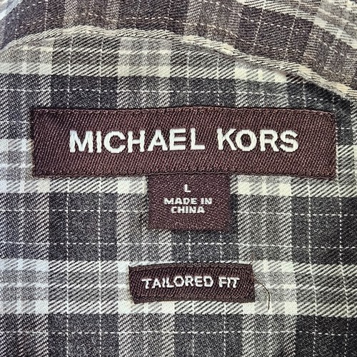 Camisa Michael Kors para Hombre Grande Gris a Cuadros Botones A Medida Preppy Clásica Informal - Imagen 2 de 14