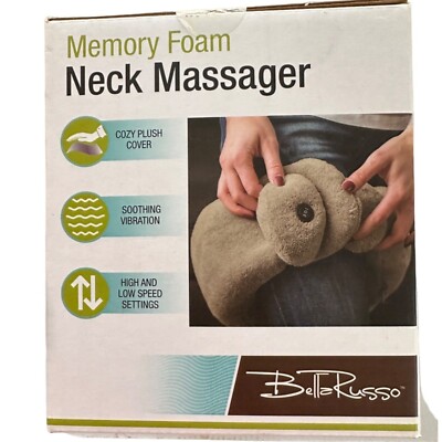 NEW Cordless Plush Memory Foam Back Shoulders Neck Massager BELLA RUSSO Sku bell