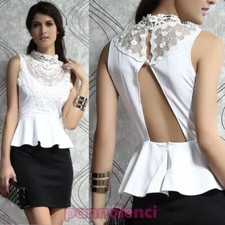 Women's Mini Dress Two-Tone Embroidery Lace Elegant Party New DL-1026