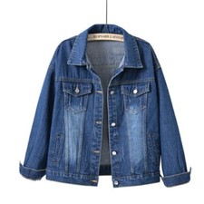 Womens Jacket Soft Cotton Coat Ladies Stretch Denim Stonewash Loose Plus Size UK