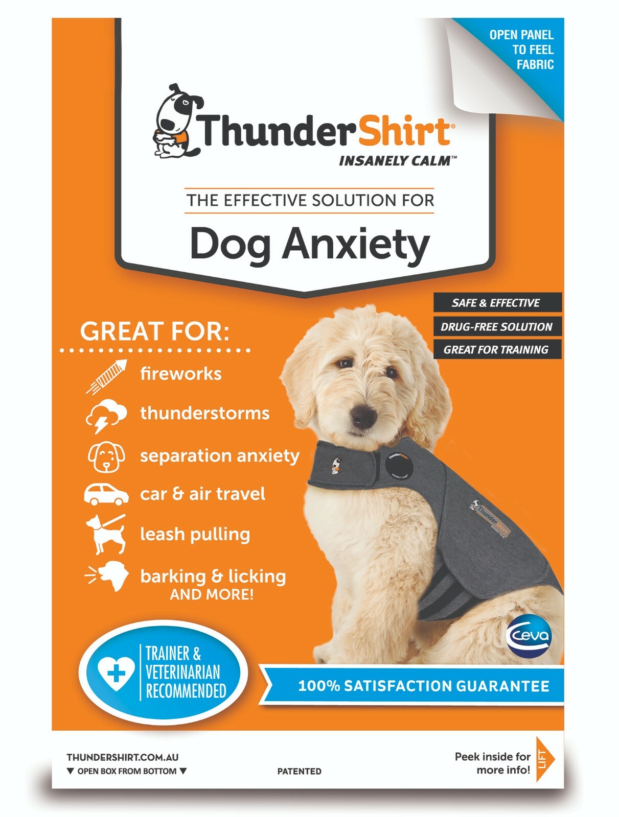 Thundershirts Dog Calming and Anxiety Jacket, XS, S, M, L, XL Heather