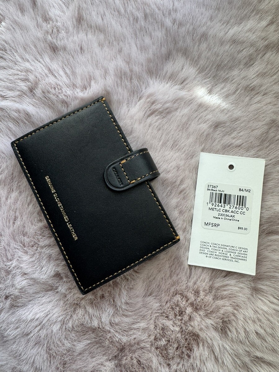 COACH 1941 Accordion Card Case Glovetanned Leather NWT! Black | eBay
