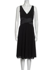 David Meister black V neck A-Line Dress size 10 