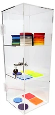 T'z Tagz 3 Shelf Clear Acrylic Display Case, Locking Showcase Cabinet 16"H