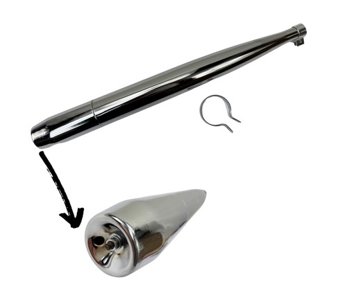 28mm HerculesSachs  Auspuff mit abnehmbarer Endkappe 65mm Durchmesser 65 cm lang - Bild 1 von 24