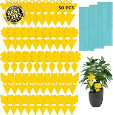 50PCS Yellow Sticky Traps, Dual-Sided Insect Catcher for Gnats, Flies, Mosquitos