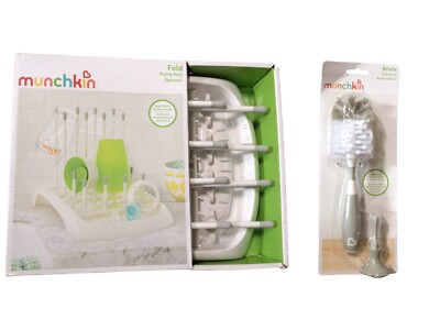 Munchkin Fold Baby Bottle Countertop Drying Rack + Brush