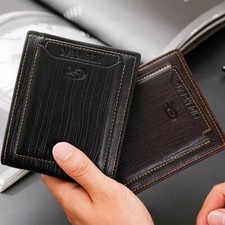 Men's Leather Bifold ID Card Holder Purse Wallet Billfold Handbag Slim Clutch