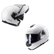 CASCO MODULARE APRIBILE LS2 FF325 MOTO STROBE II BIANCO WHITE GLOSS