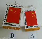 Two Chinese American Heritage Window Glass Premium Mini Flags Us Made New
