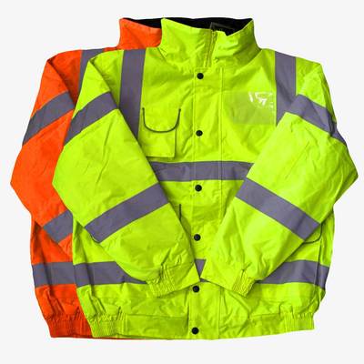 Hi Vis Viz Bomber Jacket High Visibility Reflective Safety Waterproof ...
