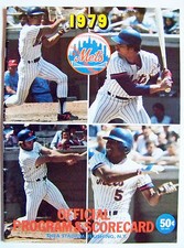 NY Mets Phills Shea Stadium Program Scorecard 1979 unscored Lee Mazzilli Signed